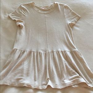 Clad and Cloth Oatmeal Peplum tshirt