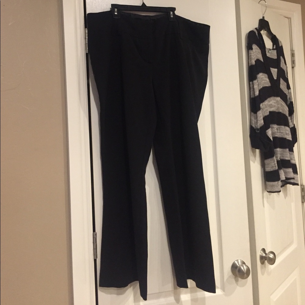 Women's black straight leg dress pants