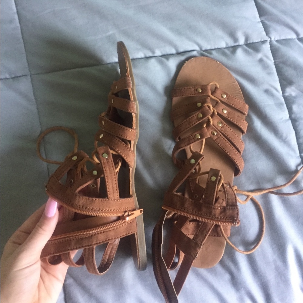 Wet Seal lace up sandals, size 8