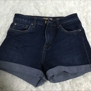 Denim high waisted shorts