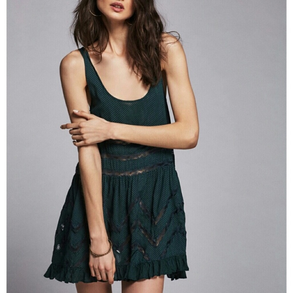 Free people trapeze dress in Vined green