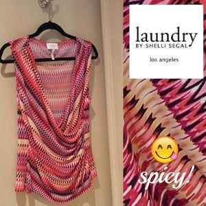Laundry by Shelli Segal wrap top - spicy colors!