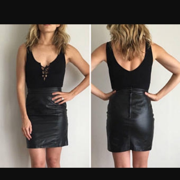 Dresses & Skirts - Brynes and baker High waist leather skirt