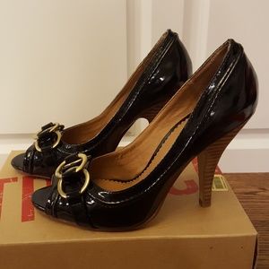 Black Patent Tribeca heels