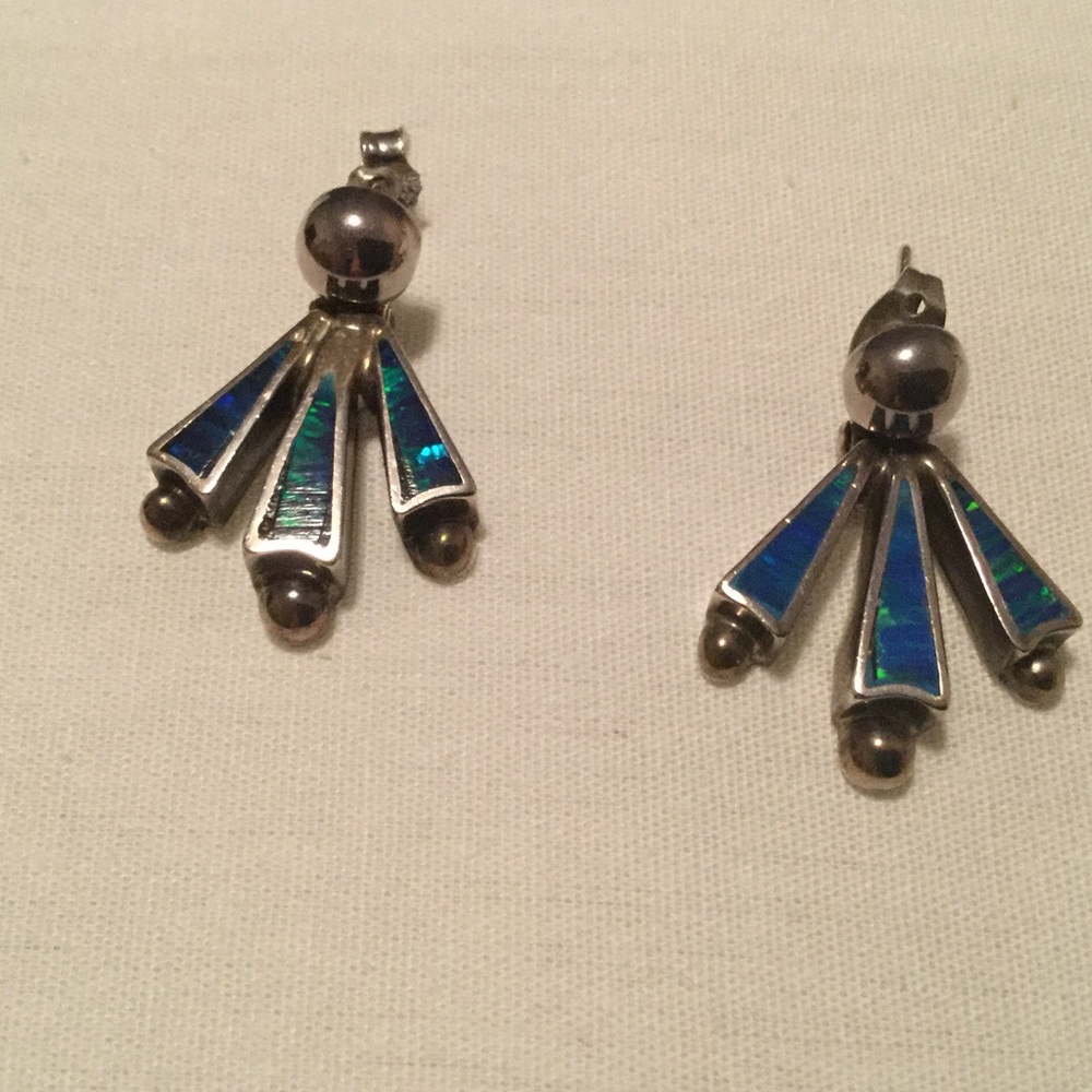Genuine Turquoise & Sterling Silver earrings