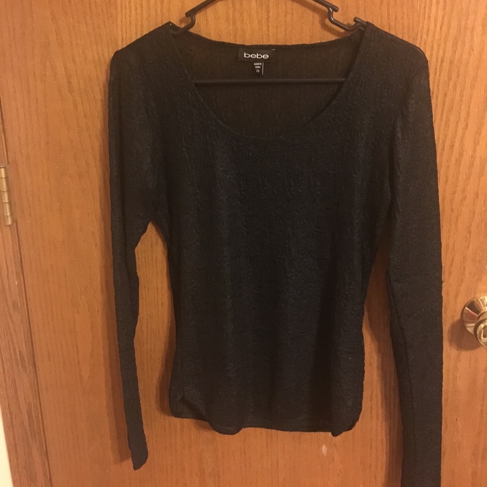 Black mesh like top