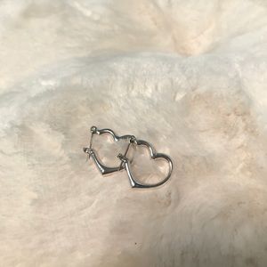 Small Silver Heart Hoop Earrings💕