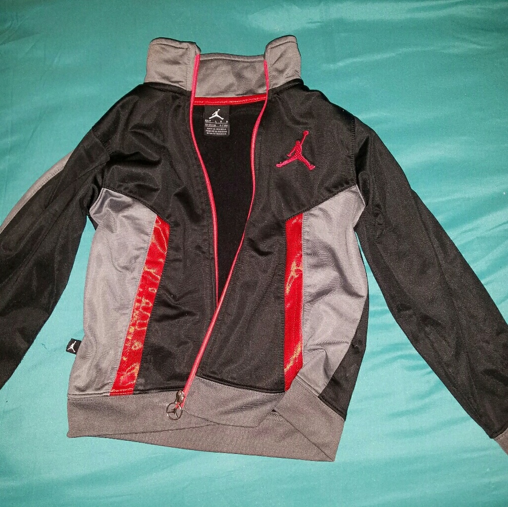 Boys Nike Air Jordan track jacket with Nike tee
