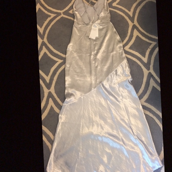 Silk silver cocktail gown/ dress - Picture 1 of 4