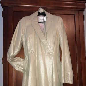 A-line Trench Coat-shimmery gold
