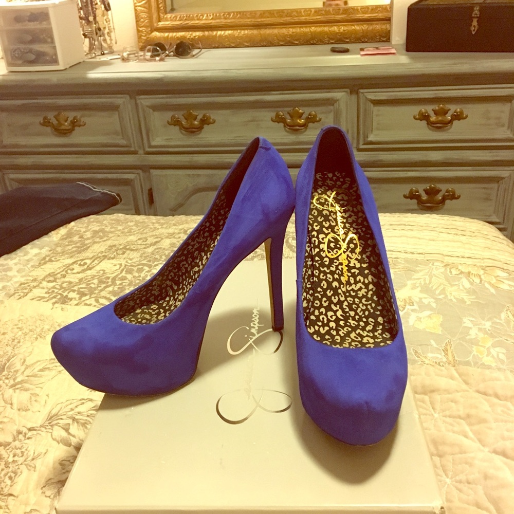 Blue suede Platforms
