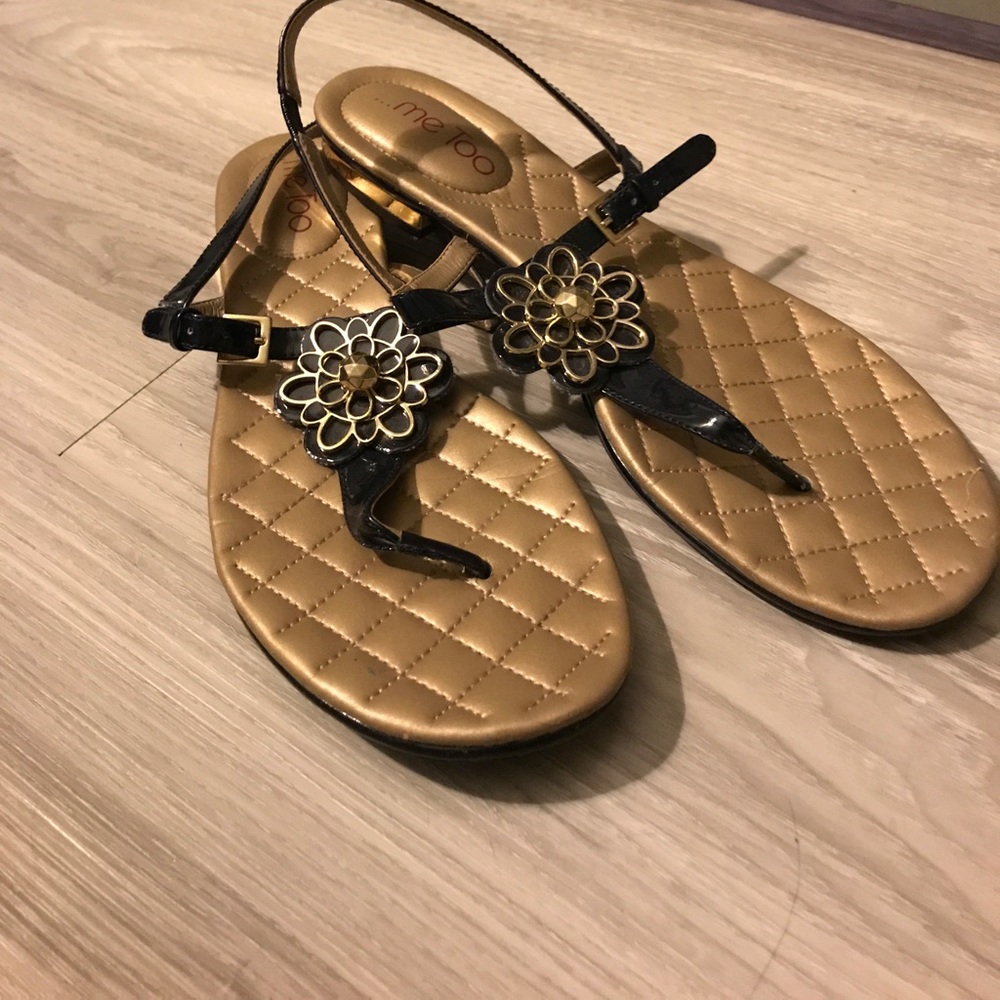 Me Too navy blue floral sandals
