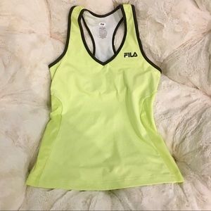 FILA SPORT Yellow Exercise Tank with Sports Bra