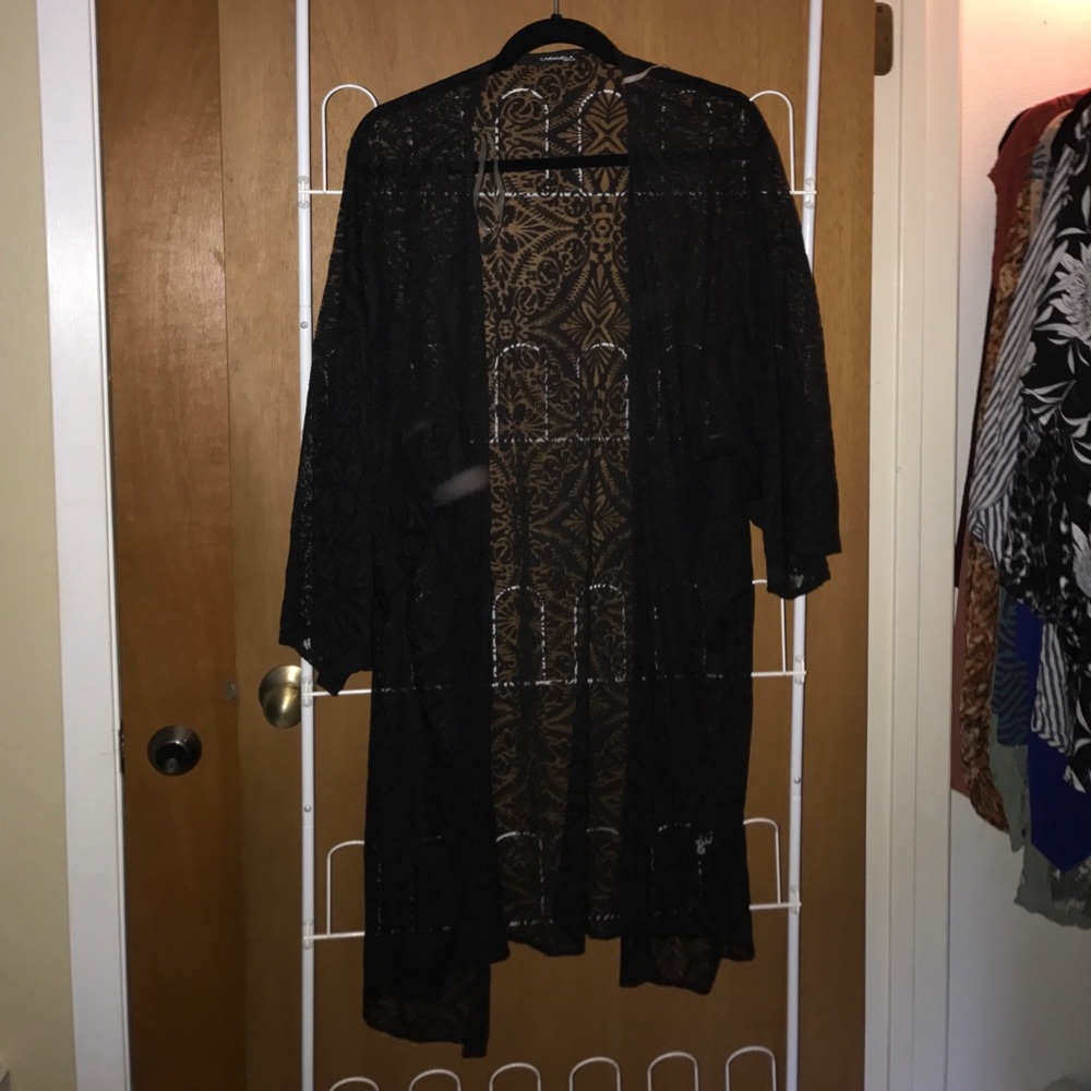 burnout lace cardi