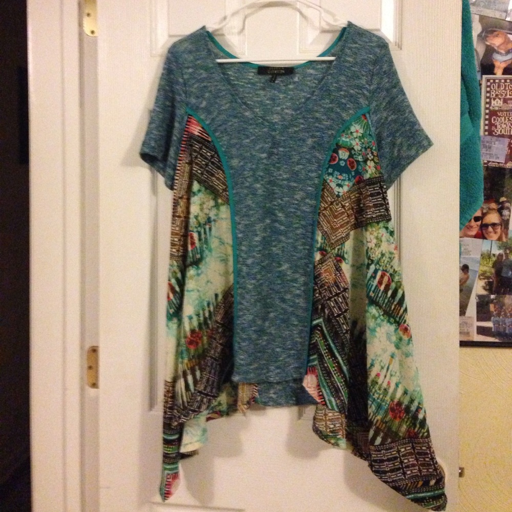Blue sheer top