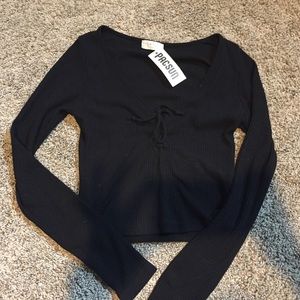 Long sleeve tie front!