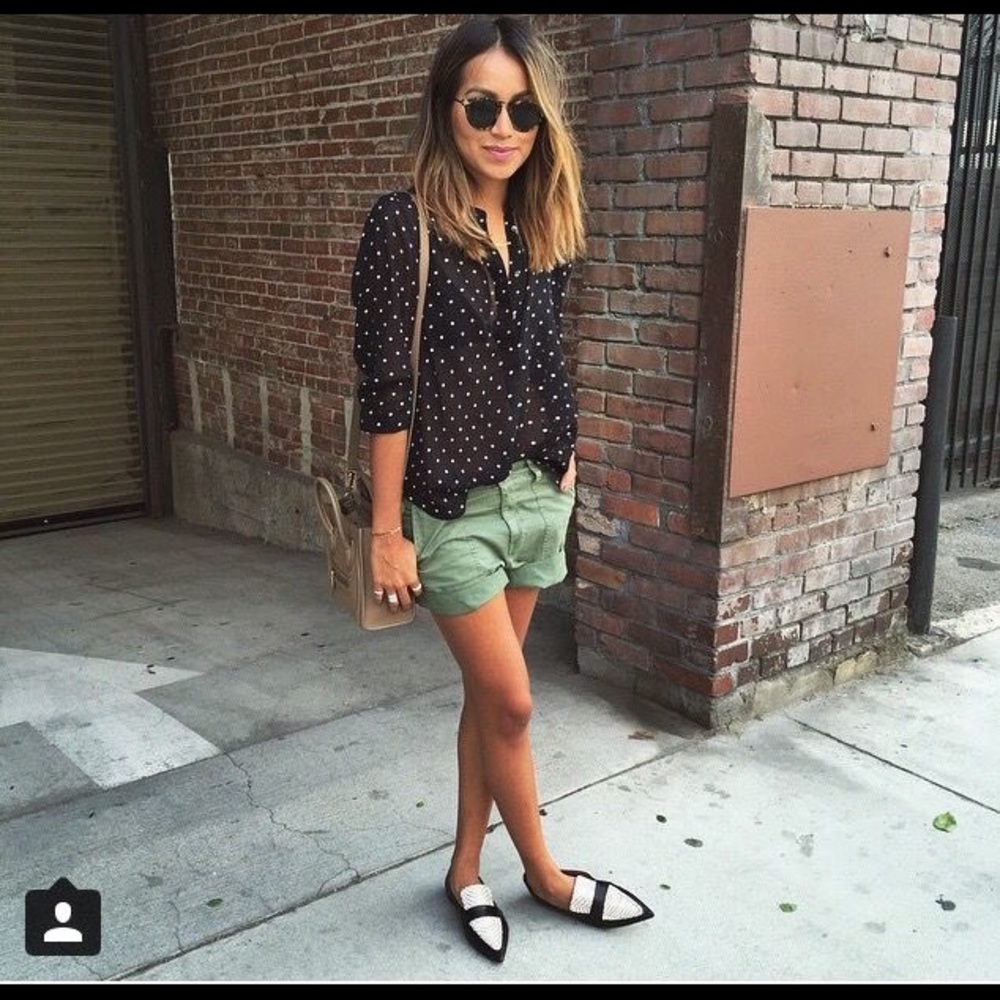 Madewell polka dot linen top