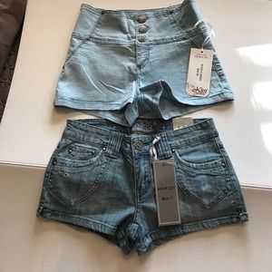 Brand new denim shorts M junior size two for 15.00