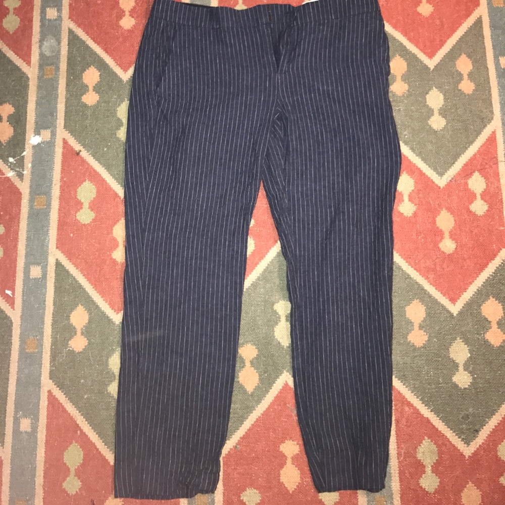 NWOT navy and white pinstripe trousers - Picture 1 of 3