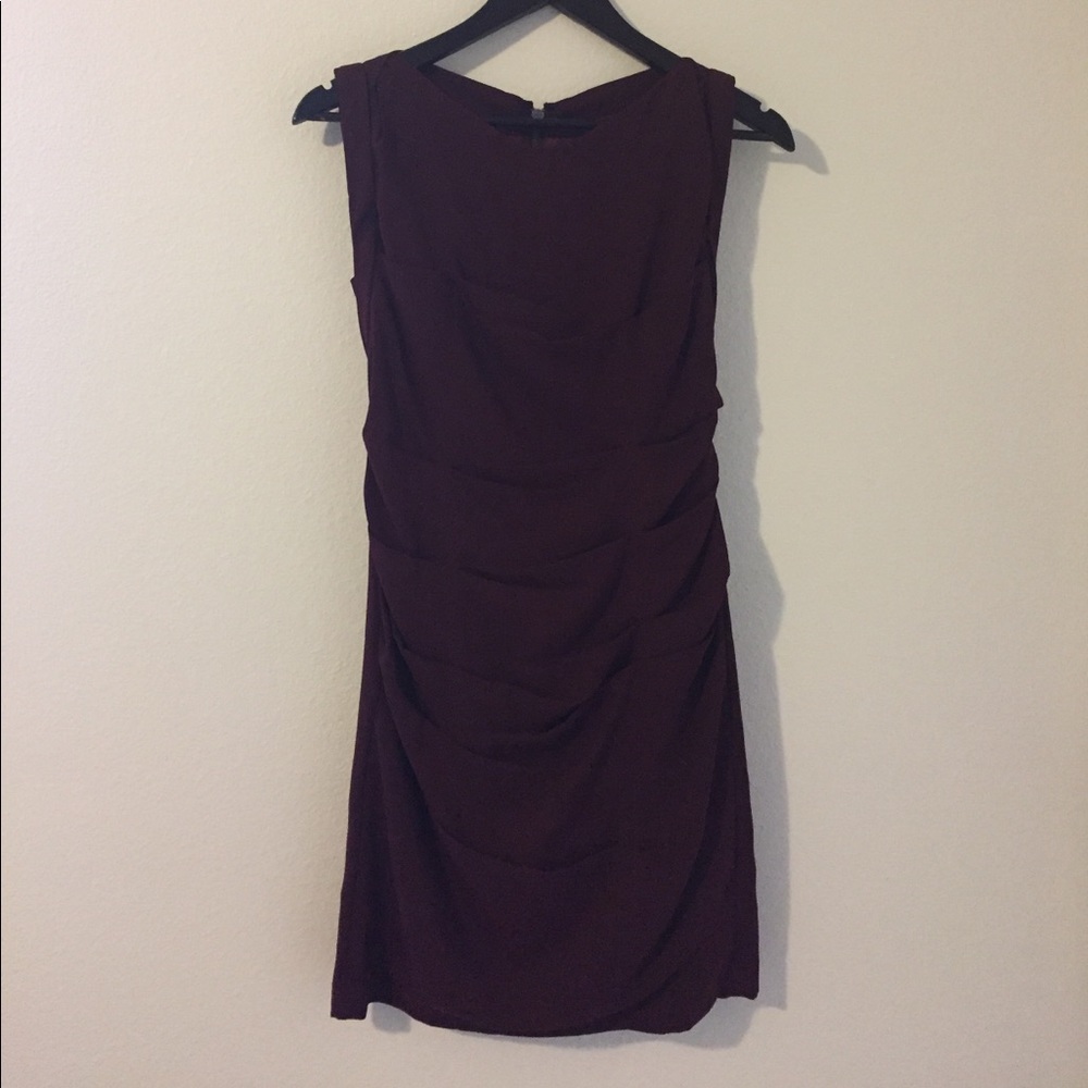 Burgundy Express Ruched Dress Size 0