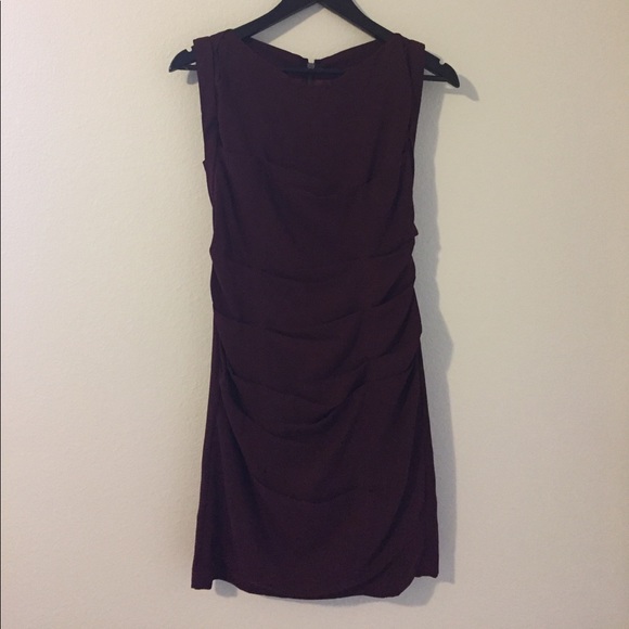 Burgundy Express Ruched Dress Size 0 - Picture 1 of 2