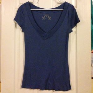 Blue v-neck