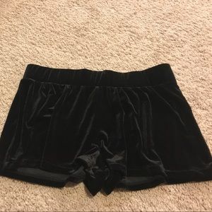 Black velvet shorts