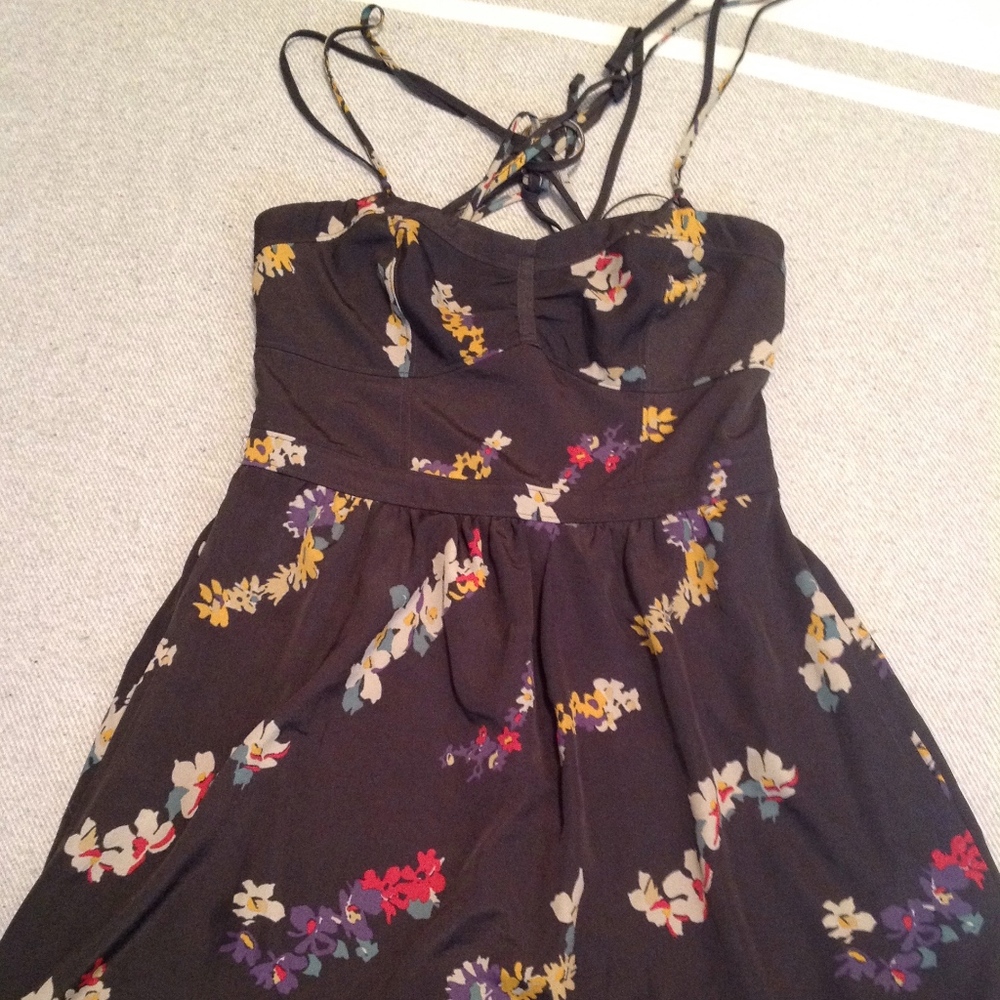 American Eagle Charcoal Dress w/ flowers