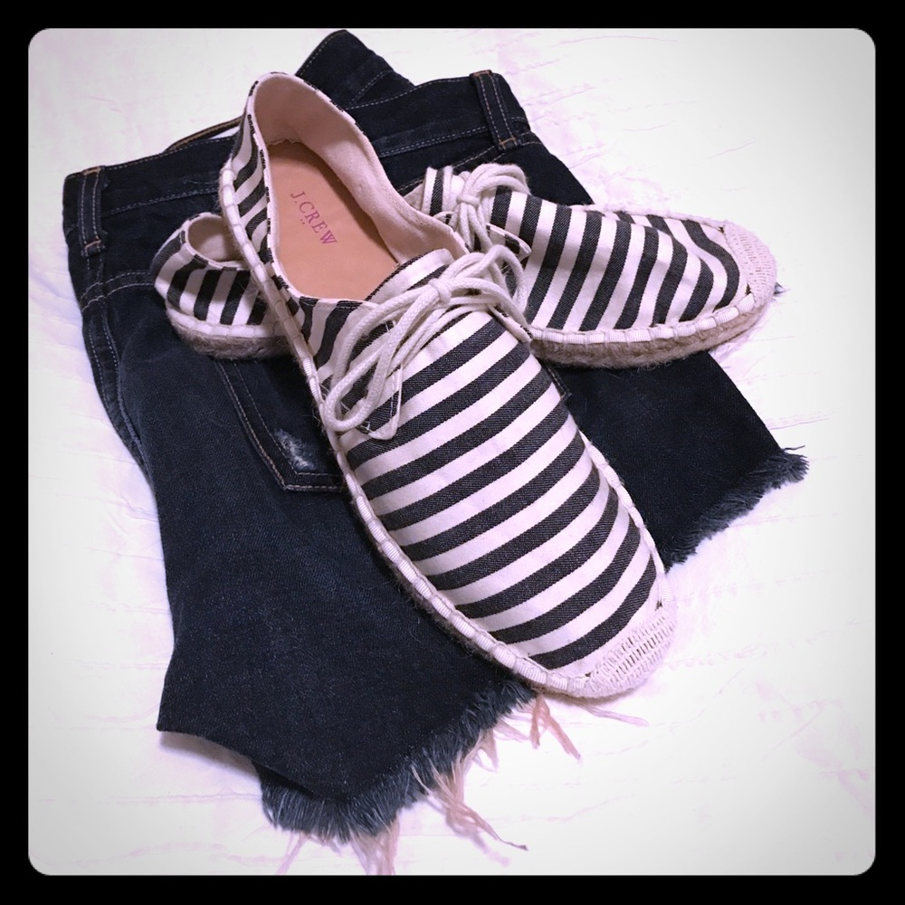 NWOT J. Crew striped espadrilles