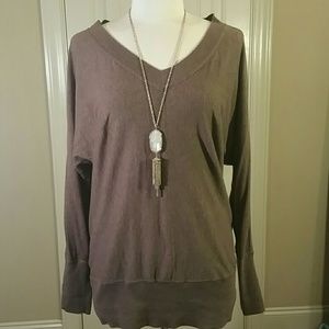 Brown Soft v neck top