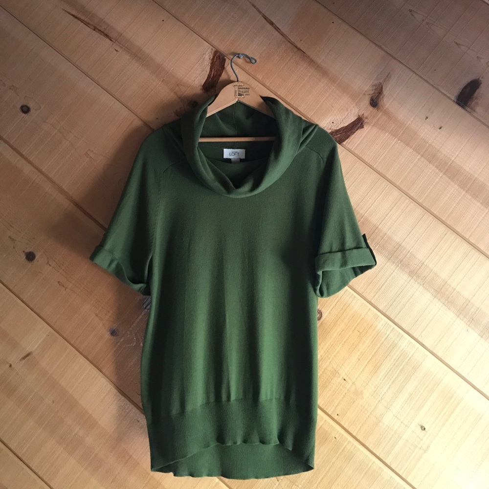 Green Cowl-neck Loft Sweater