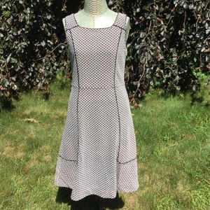Lands' End Black and White Print Dress