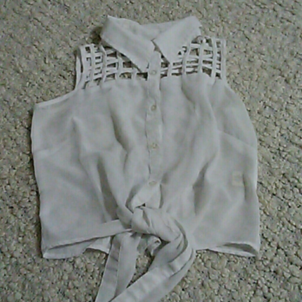 Cage top white casual crop