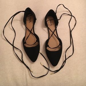 NWOT Never worn lace up flats sz. 10