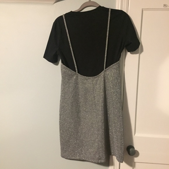 Zara Silver T-shirt Dress - Picture 2 of 5