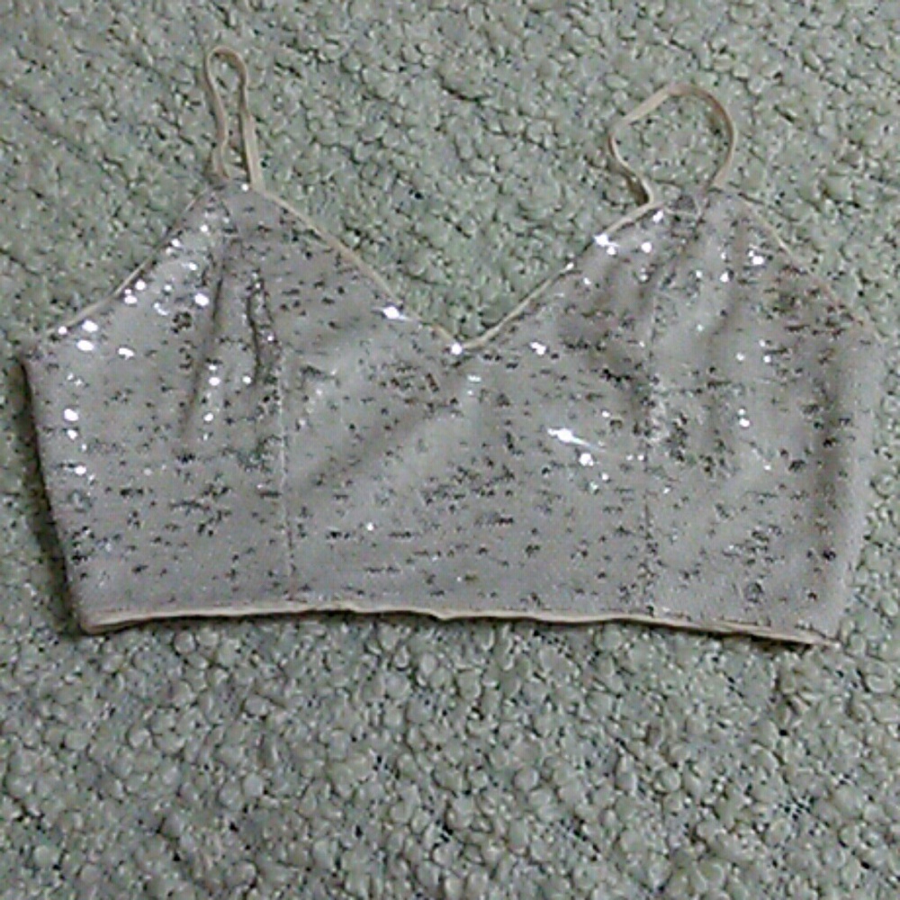 Gorgeous champagne sequin crop top