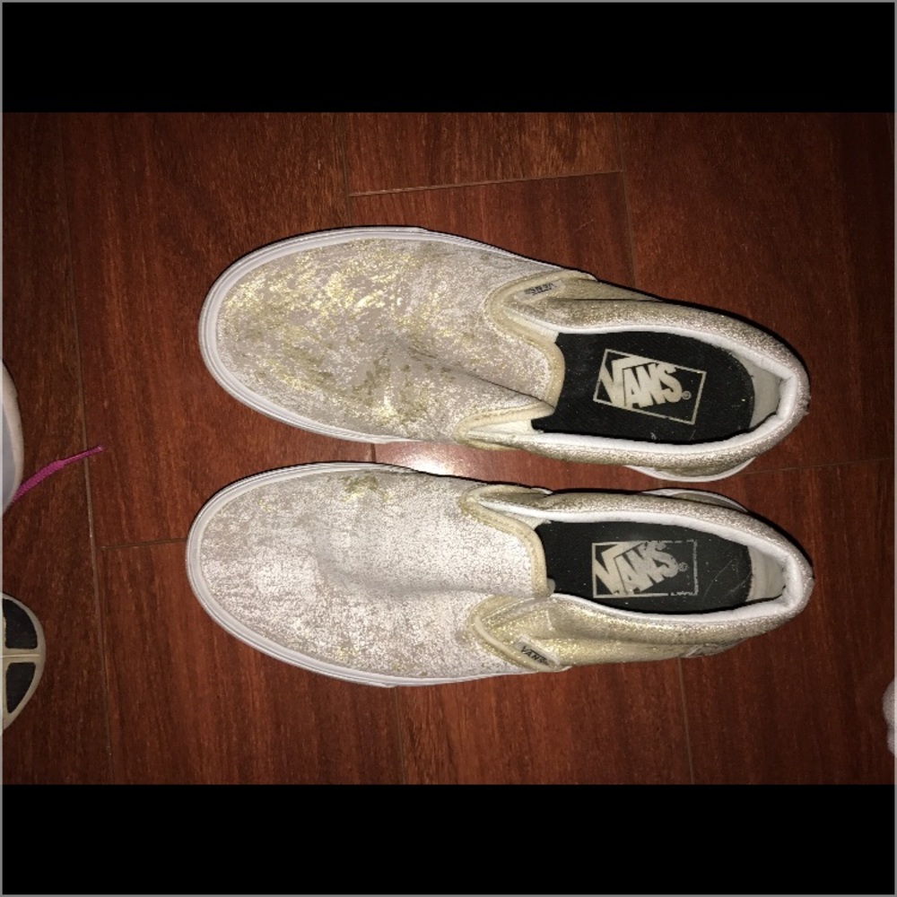 Vans leather slip ons