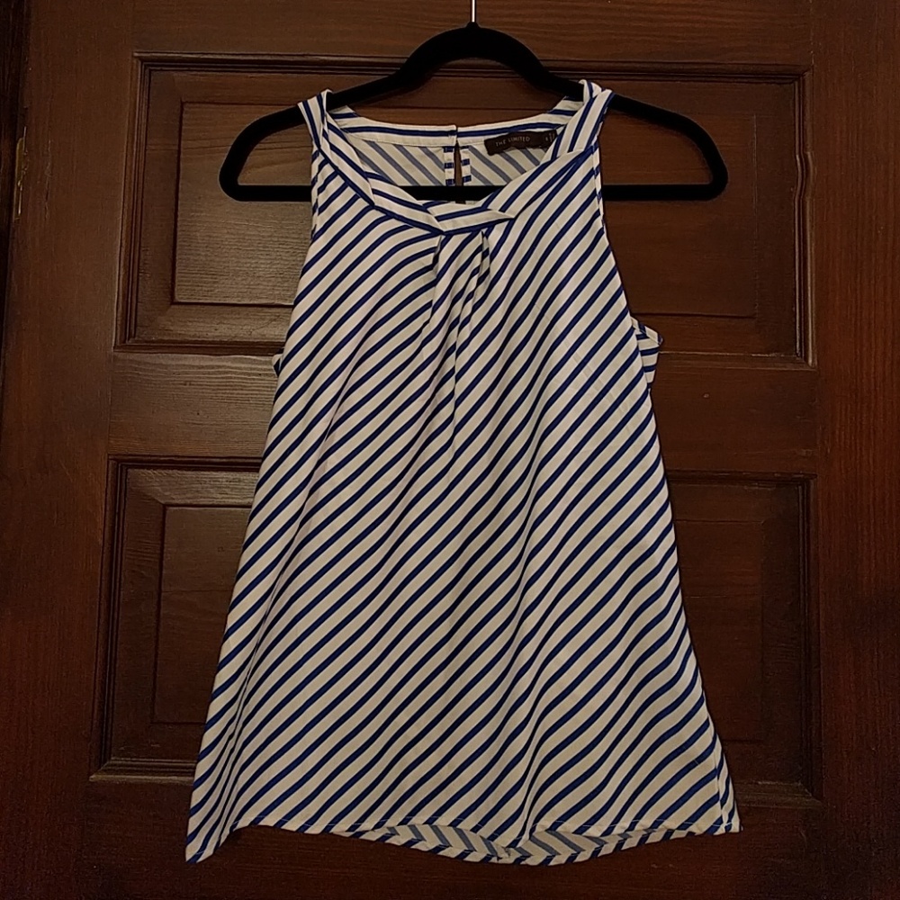 Limited Size S Blue & White tank