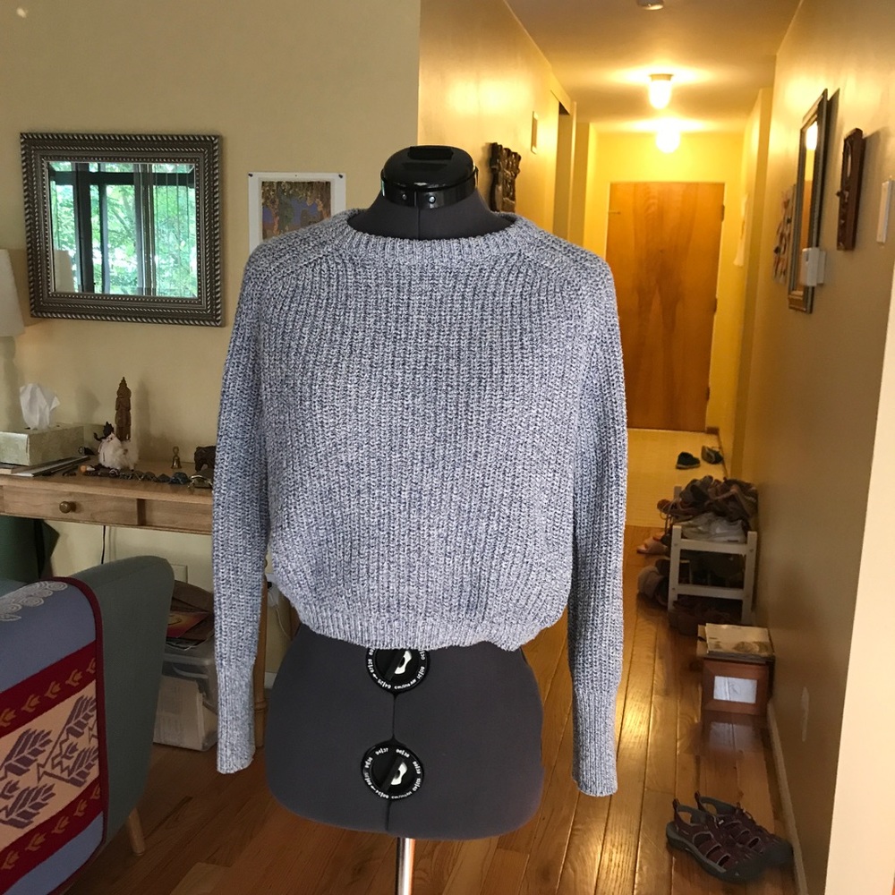 American Apparel cropped sweater blue