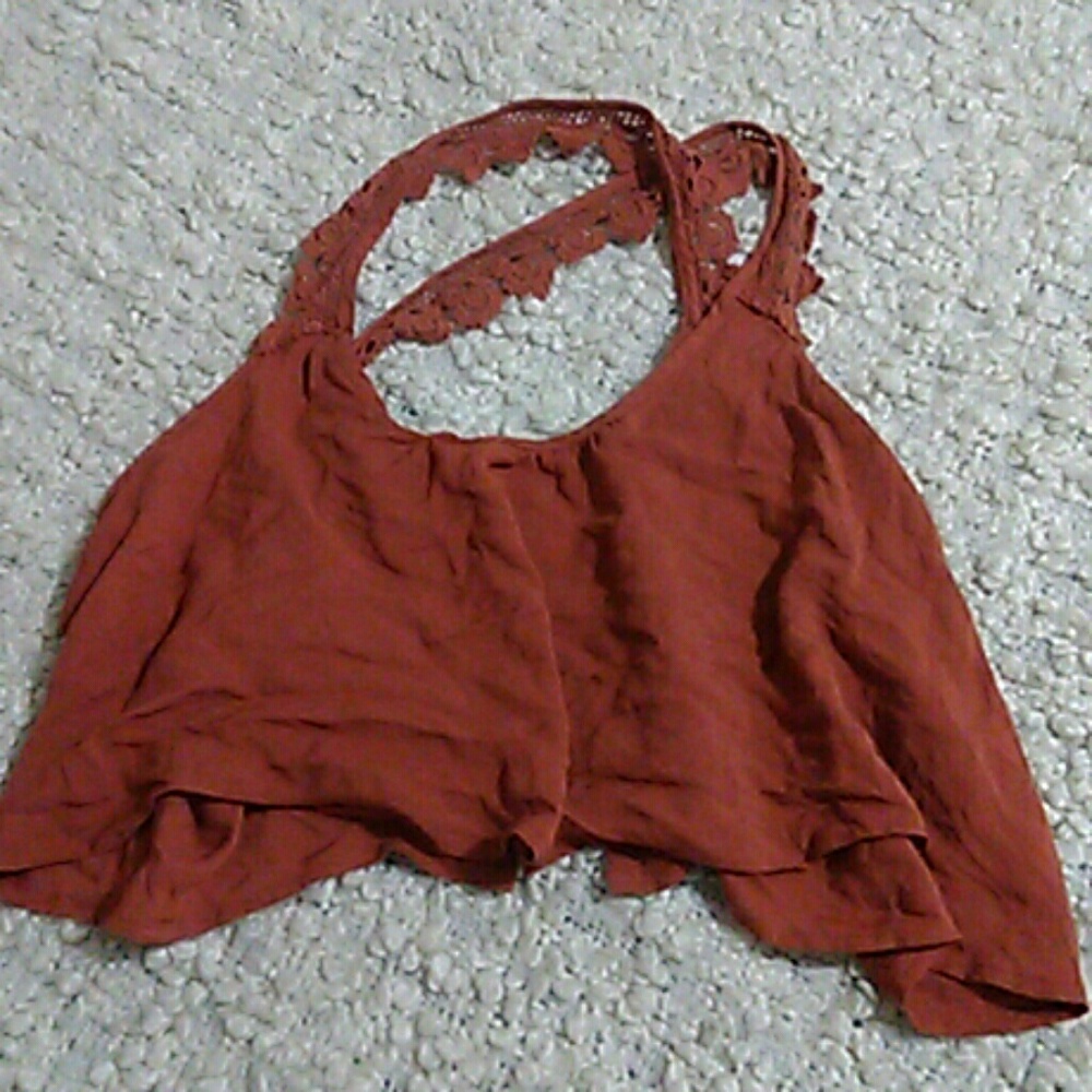 Over the neck burnt orange crop.