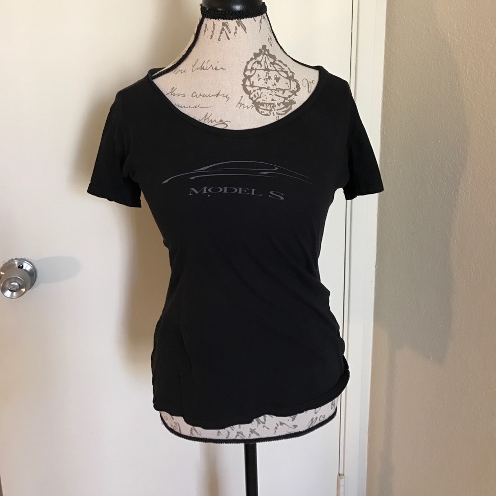 Tesla wide neck ladies t-shirt