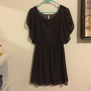 Deep Brown Draped Dress