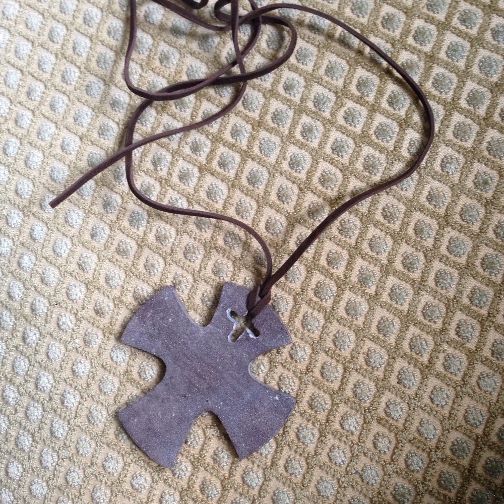 Byzantine Stone Cross Necklace