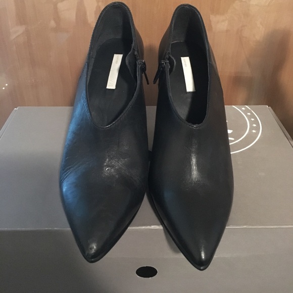 Side Zip Leather Booties - Picture 2 of 4