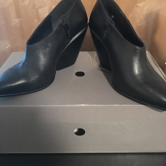 Side Zip Leather Booties - Picture 3 of 4