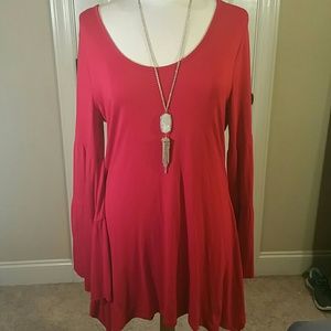 Red long sleeve tunic/dress