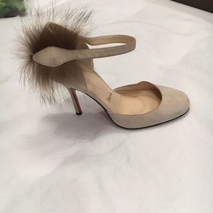 Taupe suede Christian Louboutin d'Orsay Pump