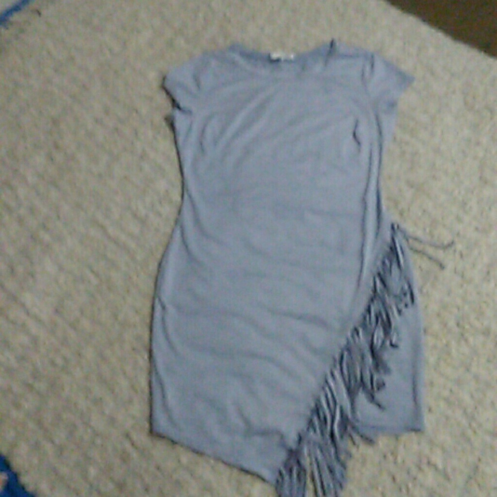 Faux suede baby blue bodycon