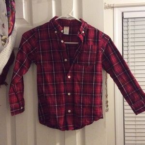 Red button down