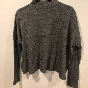 Mock-neck grey shirt